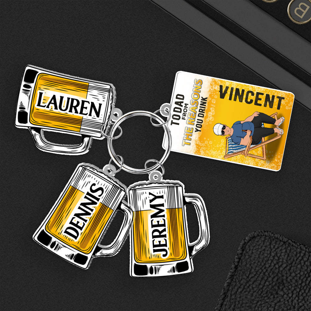 To Dad From The Reason You Drink - Personalized Acrylic Tag Keychain