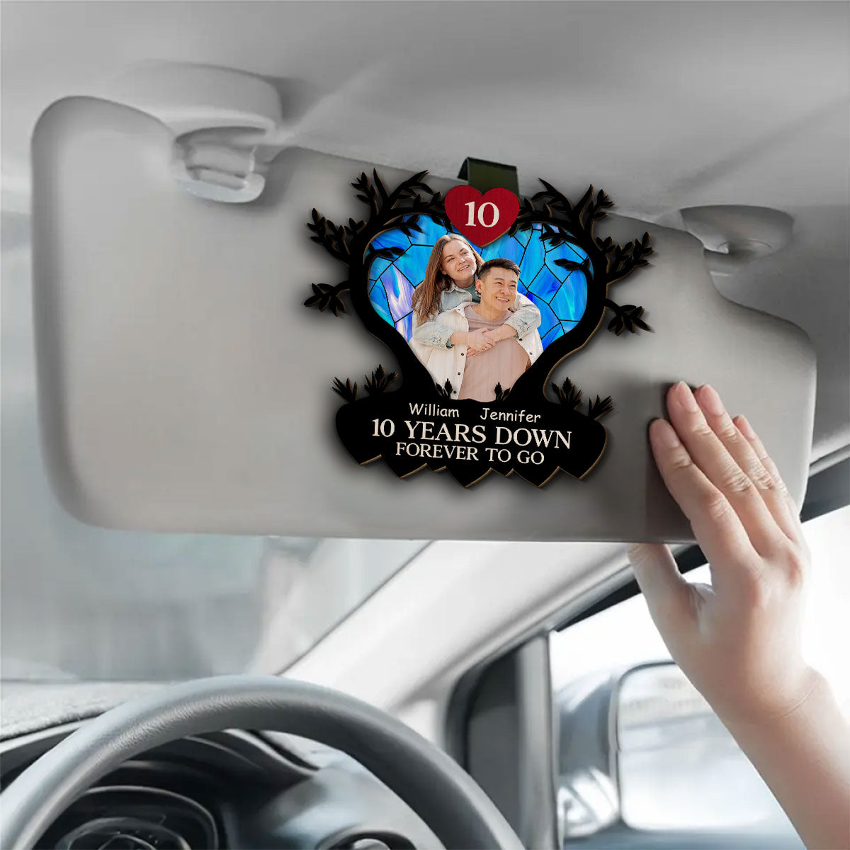 Many Years Down Forever To Go - Personalized Custom Car Visor Clip