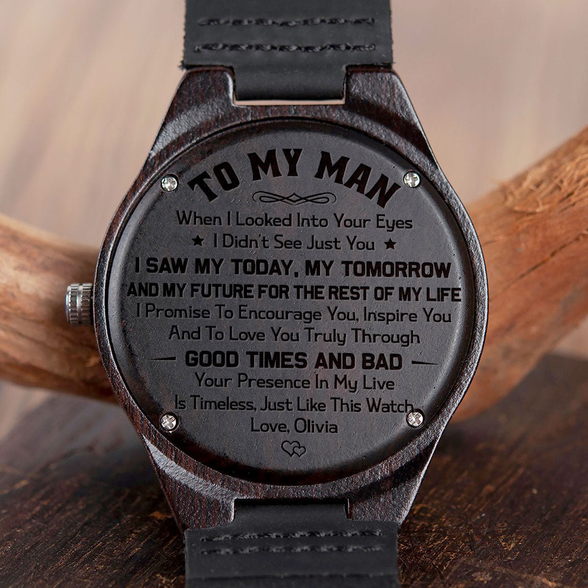 Love You Truly Through - Personalized Custom Wood Watch