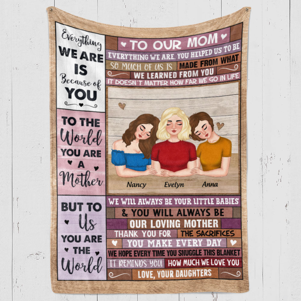 To Me You Are The World - Personalized Custom Fleece Blanket