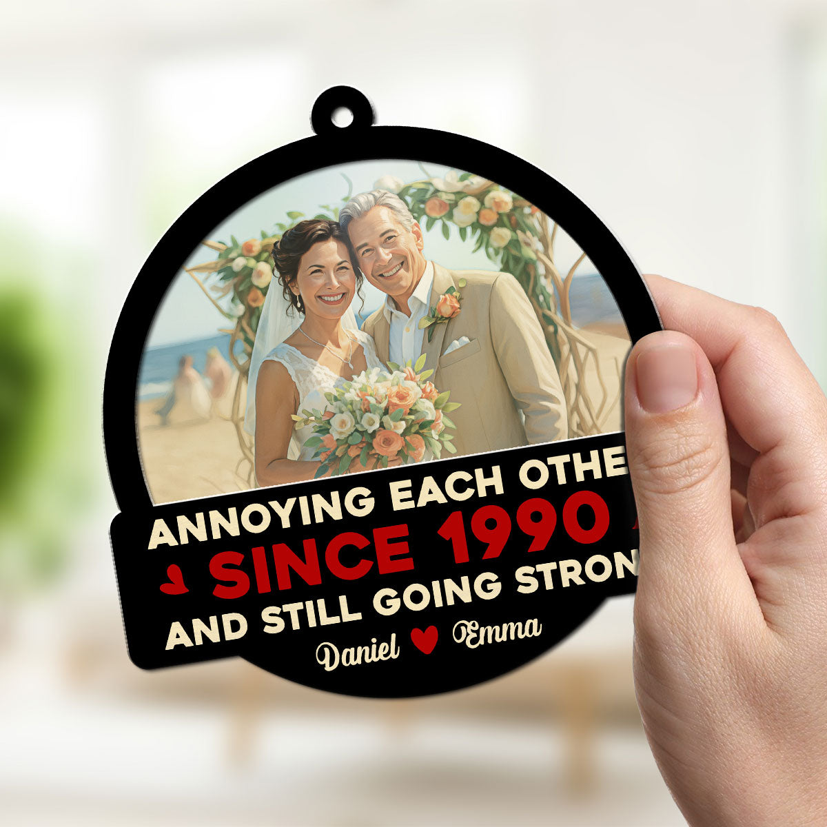 Custom Photo Annoying Each Other - Personalized Custom Suncatcher
