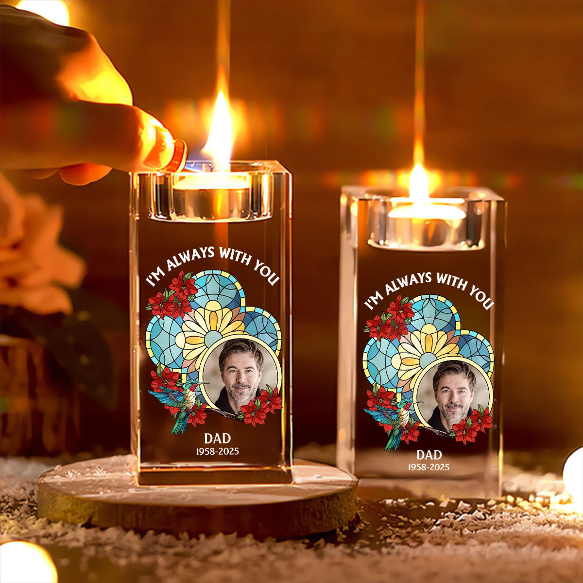 Light This Up - Personalized Custom Crystal Candle Holder