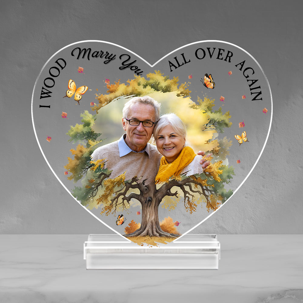 Marry You All Over Again - Personalized Custom Acrylic Plaque With Base