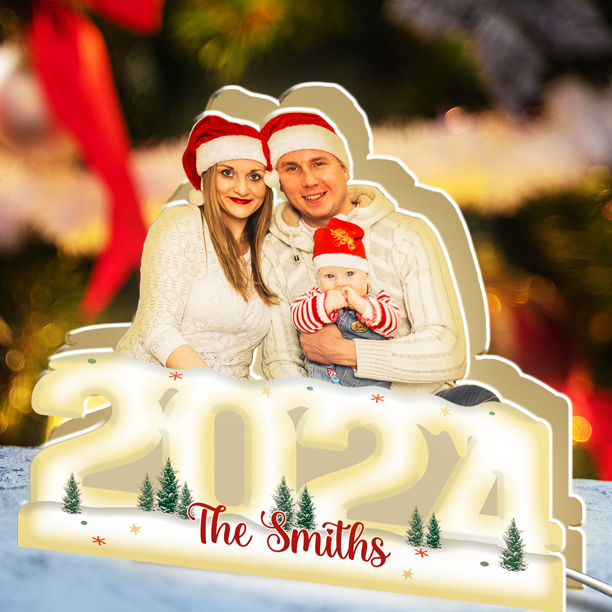 Custom Photo Joy Of Christmas 2024 - Personalized Custom Light Box