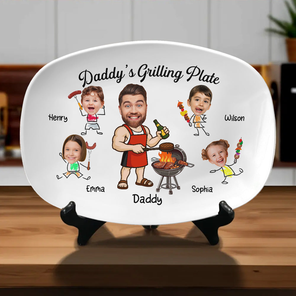 Hot Grill Cool Dad Vibes - Personalized Custom Platter