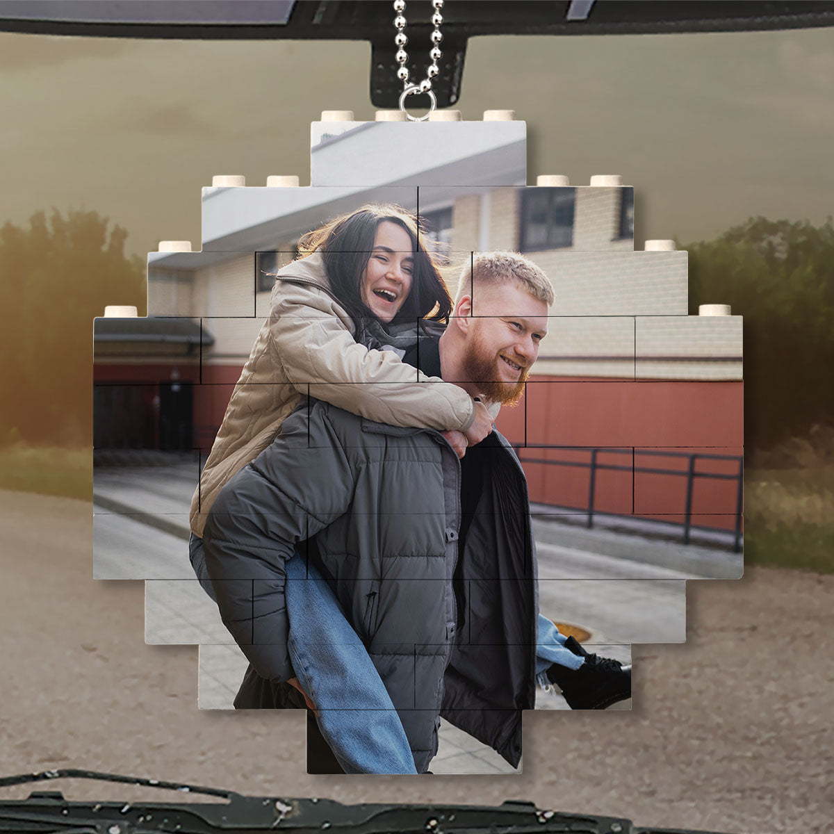 You Stole My Heart But I Will Let You Keep It - Personalized Custom Puzzle Car Ornament