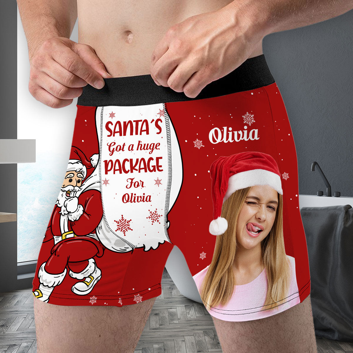A Huge Package - Personalized Photo Men's Boxer Briefs