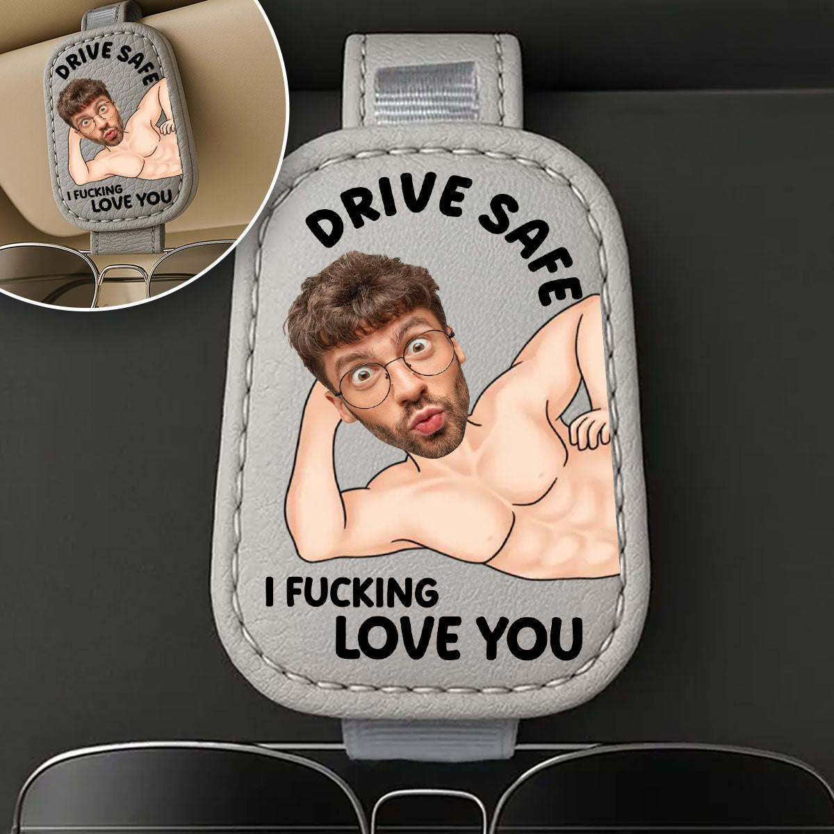 Drive Safe I Love You - Personalized Custom Sunglasses Holder For Car Visor
