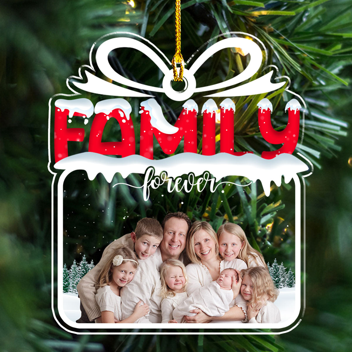 Family Is A Gift That Lasts Forever - Personalized Custom Acrylic Ornament