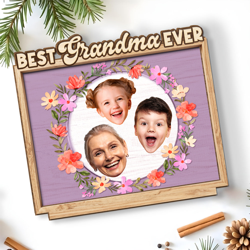 Love And Family - Personalized Custom 2-Layer Wood Plaque With Flat Base