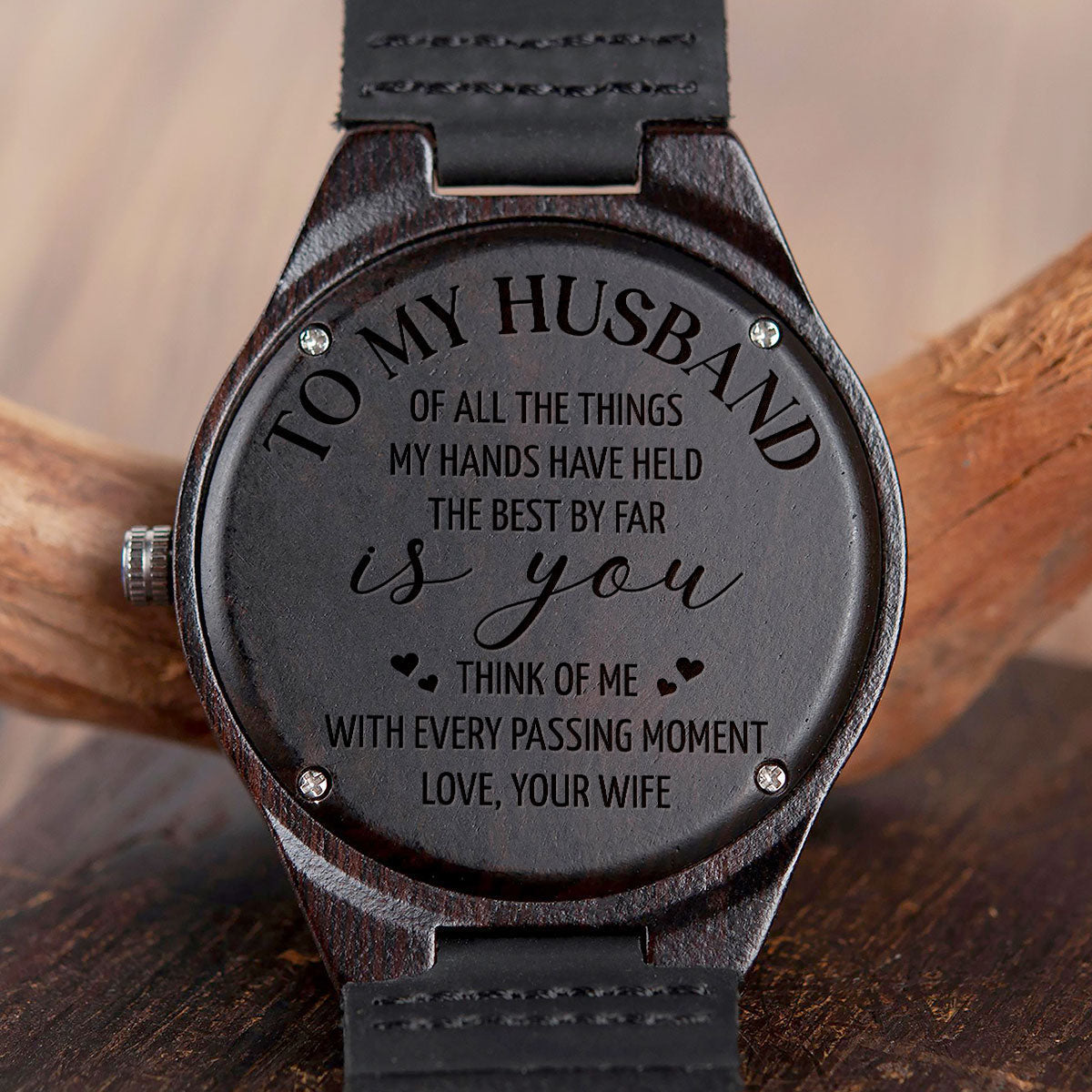 To My Husband - Personalized Custom Wood Watch