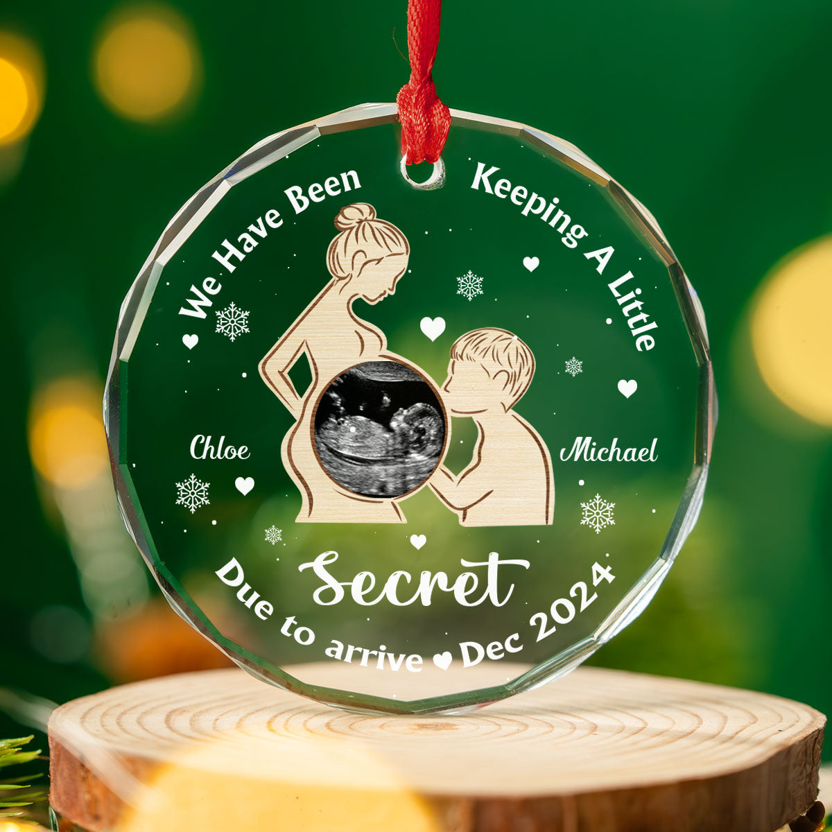 We Have Been Keeping A Little Secret - Personalized Custom Glass Ornament