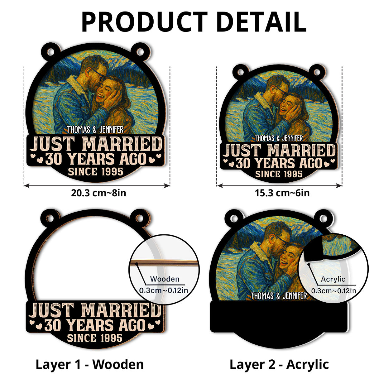 Forever Love Couple - Personalized Custom Suncatcher