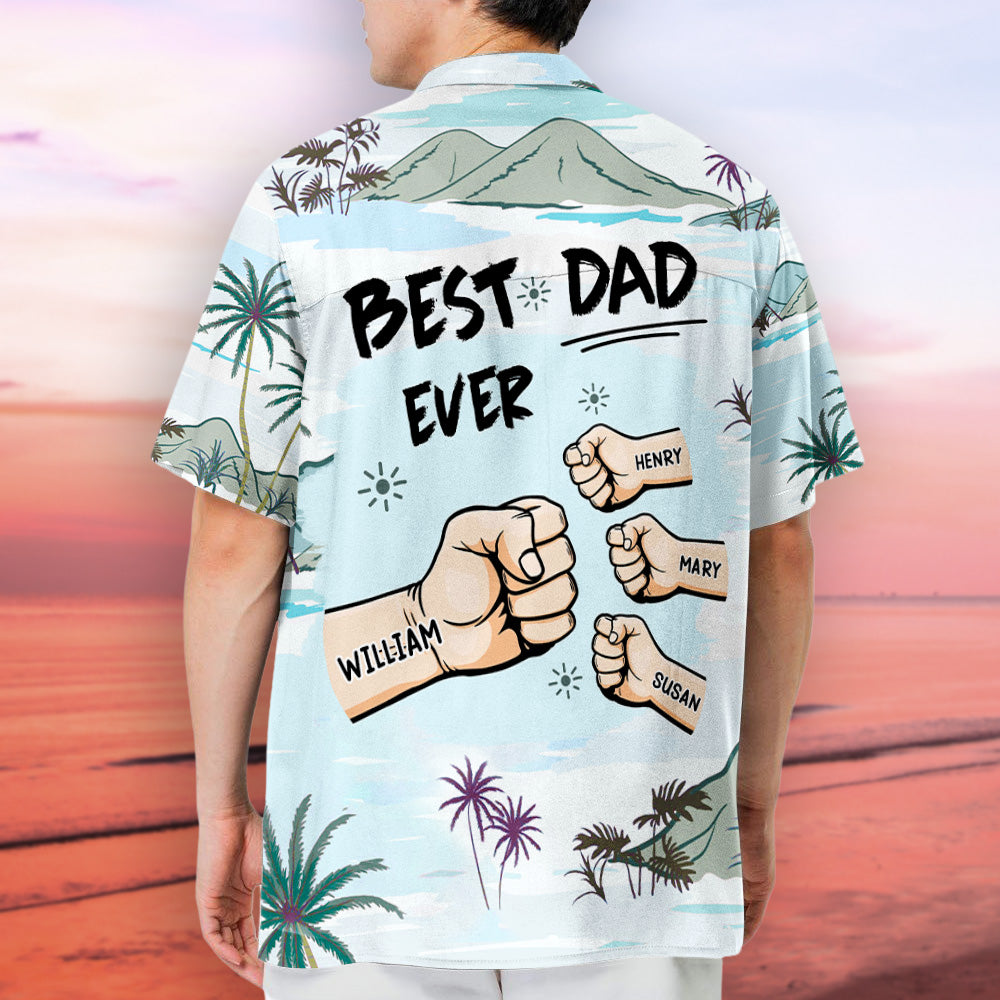 Best Papa Ever Ever - Personalized Custom Hawaiian Shirt