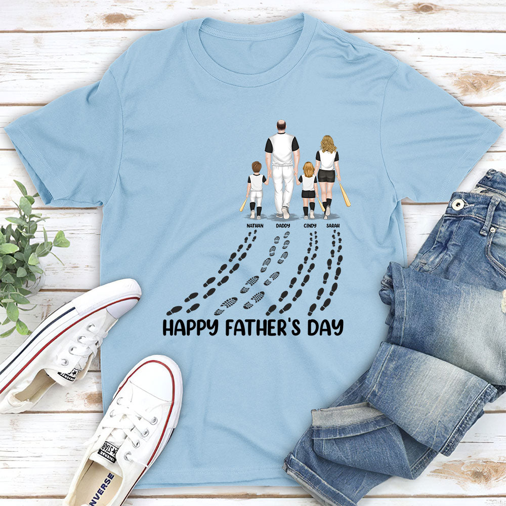 We Hit A Homerun With You As Our Dad - Personalized Custom Shirt