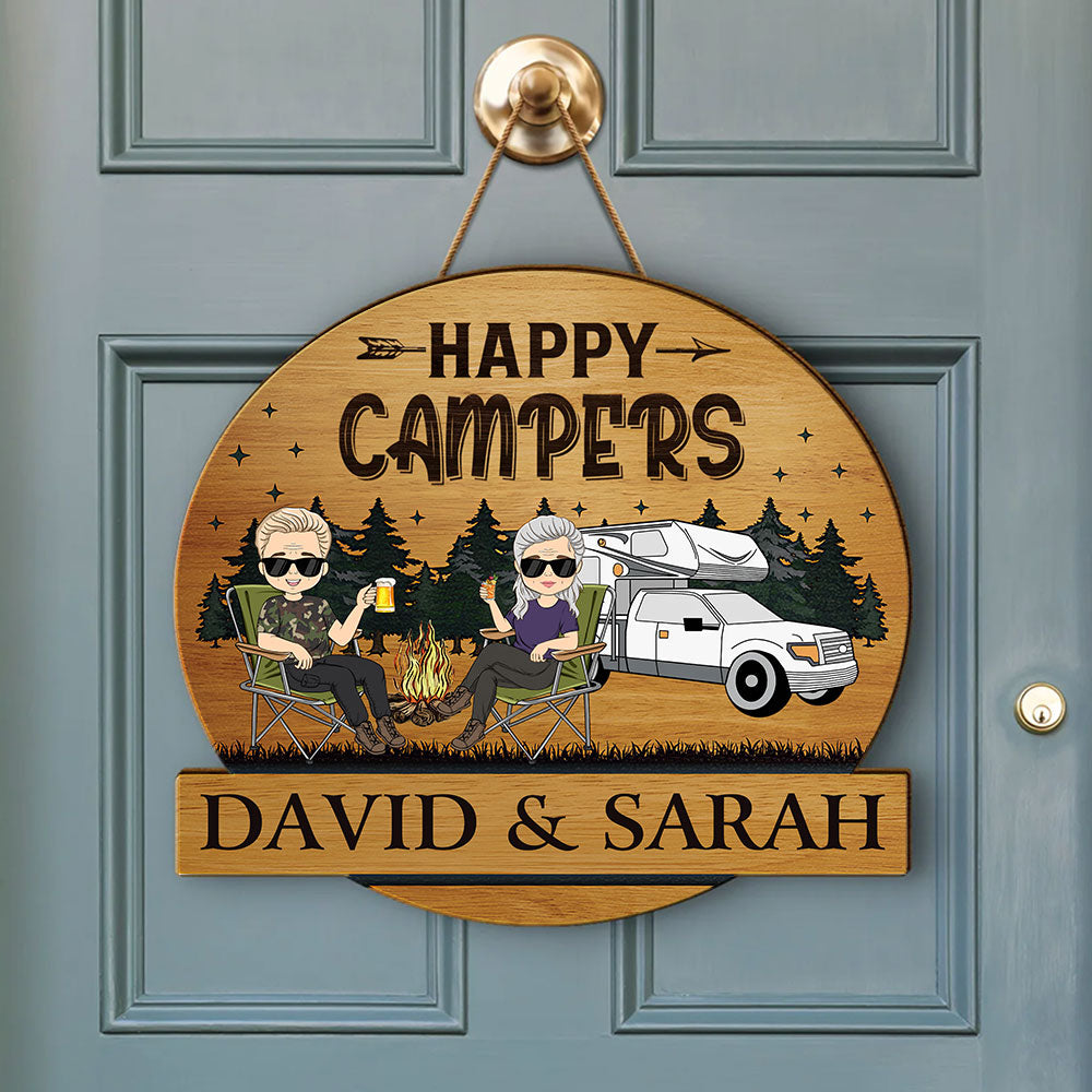 Camping Partners For Life - Personalized Custom Wood Sign