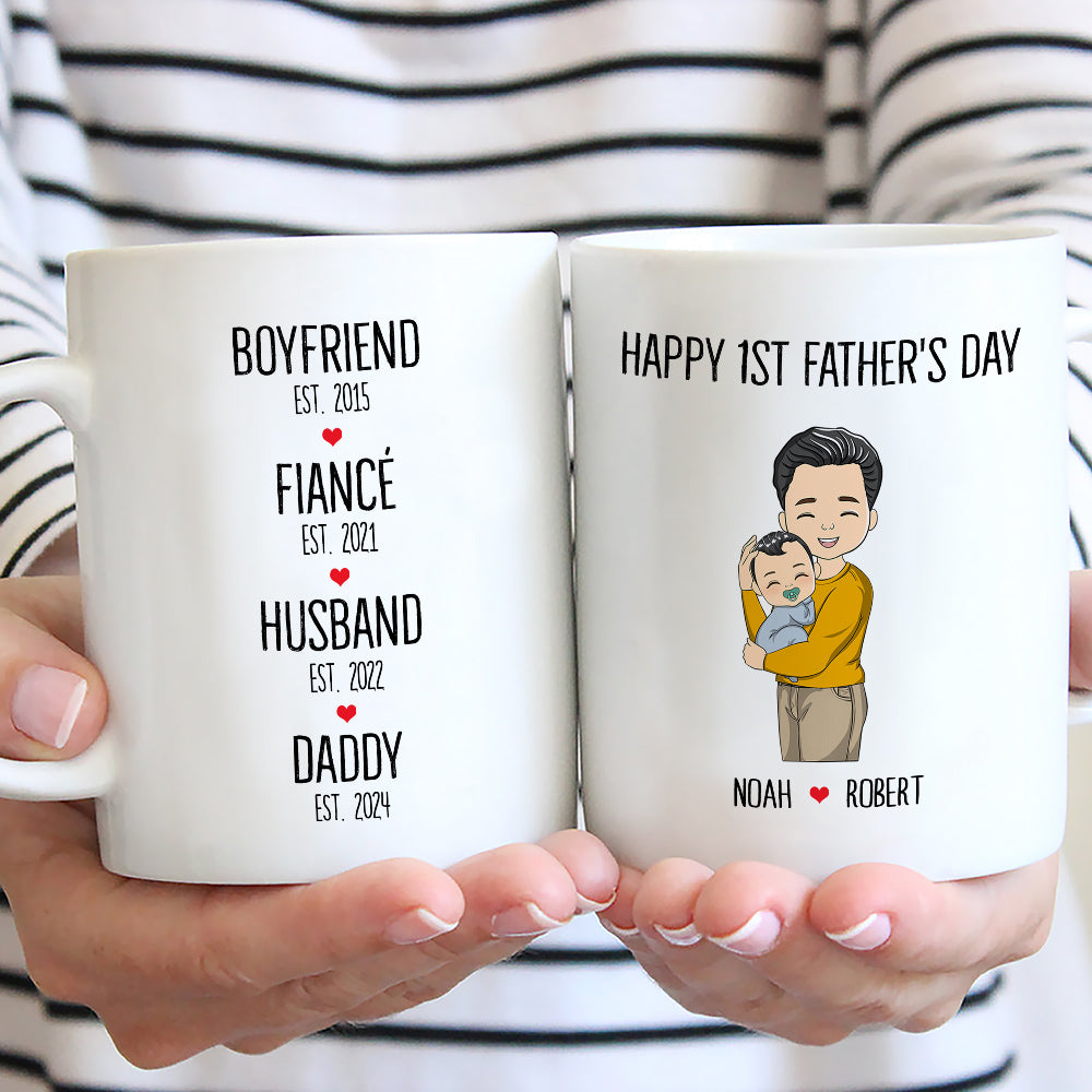 From Boyfriend To Father - Personalized Custom Coffee Mug