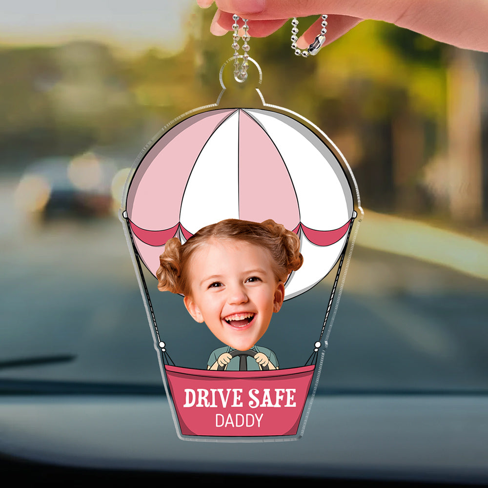 Custom Photo Hot Air Balloon Baby - Personalized Acrylic Car Ornament