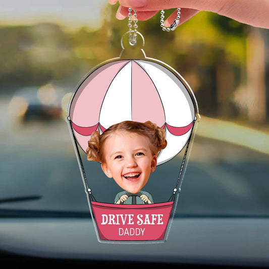 Custom Photo Hot Air Balloon Baby - Personalized Acrylic Car Ornament