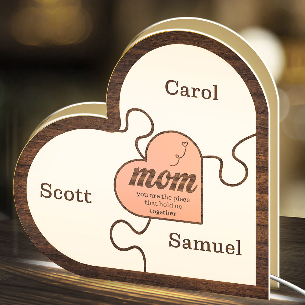 Mom, You Are The Piece That Holds Us Together - Personalized Custom Light Box