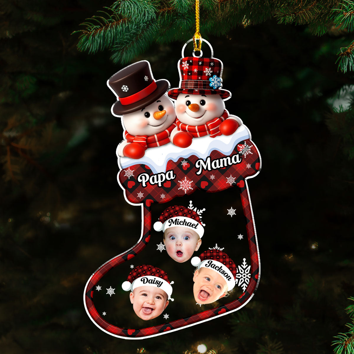 A Snowman Christmas With Love Photo - Personalized Custom Acrylic Ornament