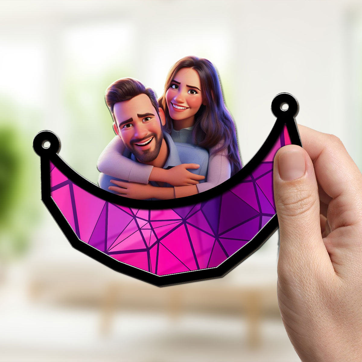 Sitting On The Moon With You - Personalized Custom Suncatcher