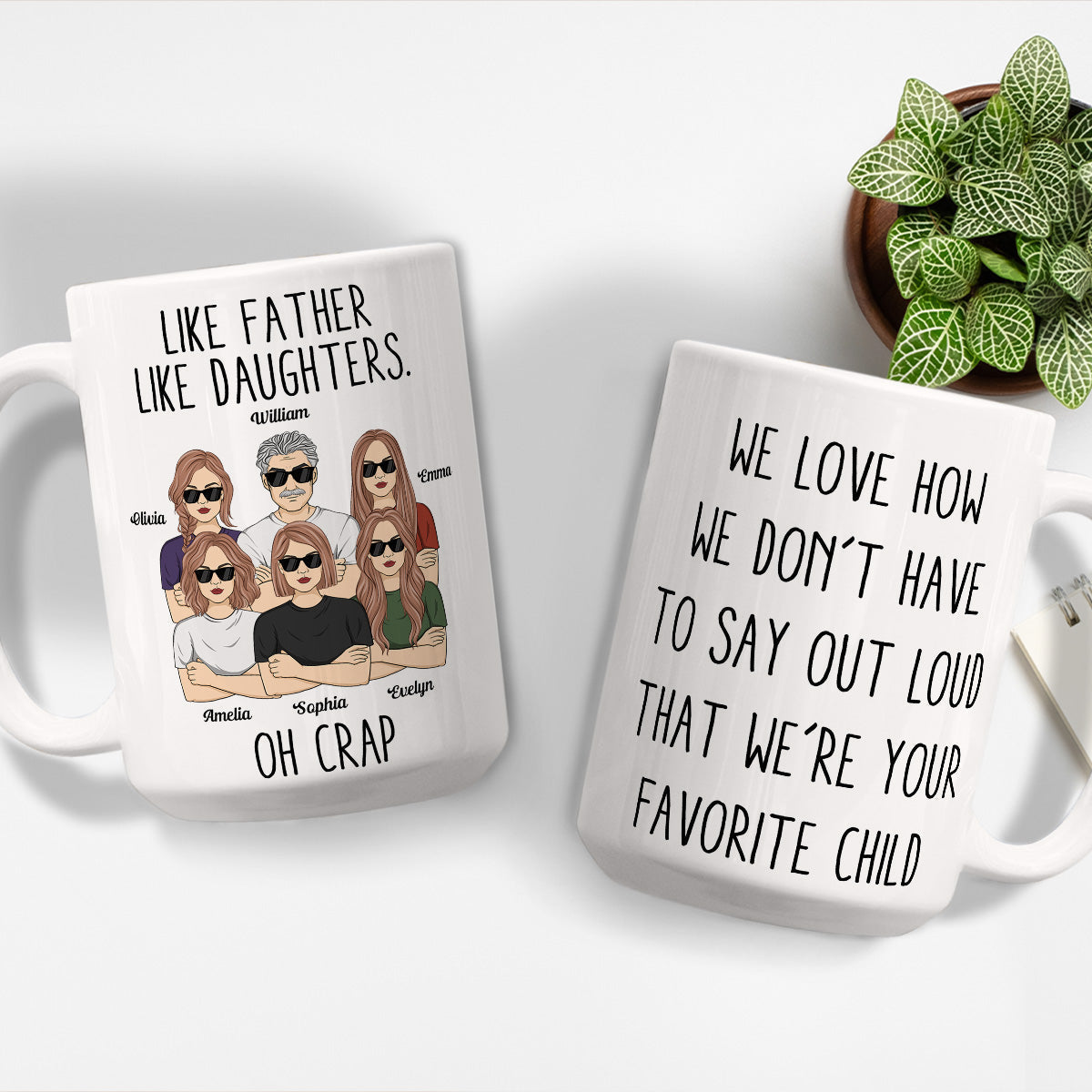 Like Father Like Daughters Oh Crap - Personalized Custom Coffee Mug