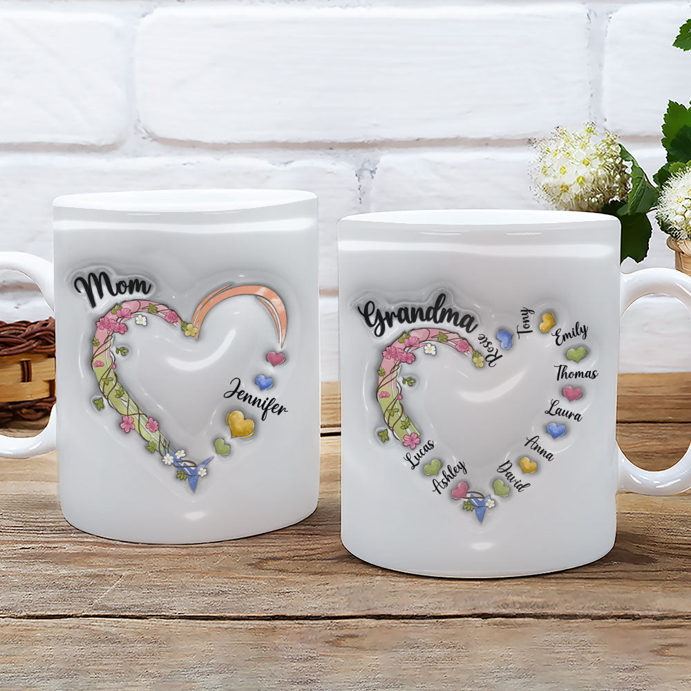 In Her Heart - Personalized Custom 3D Inflated Effect Mug