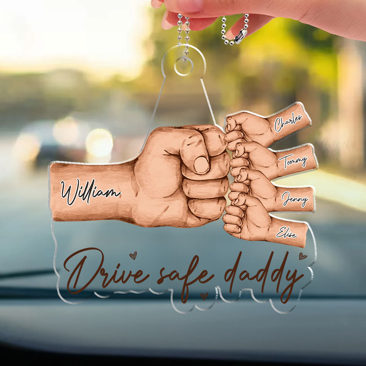 Best Dad Ever Hand Pump - Personalized Acrylic Car Ornament