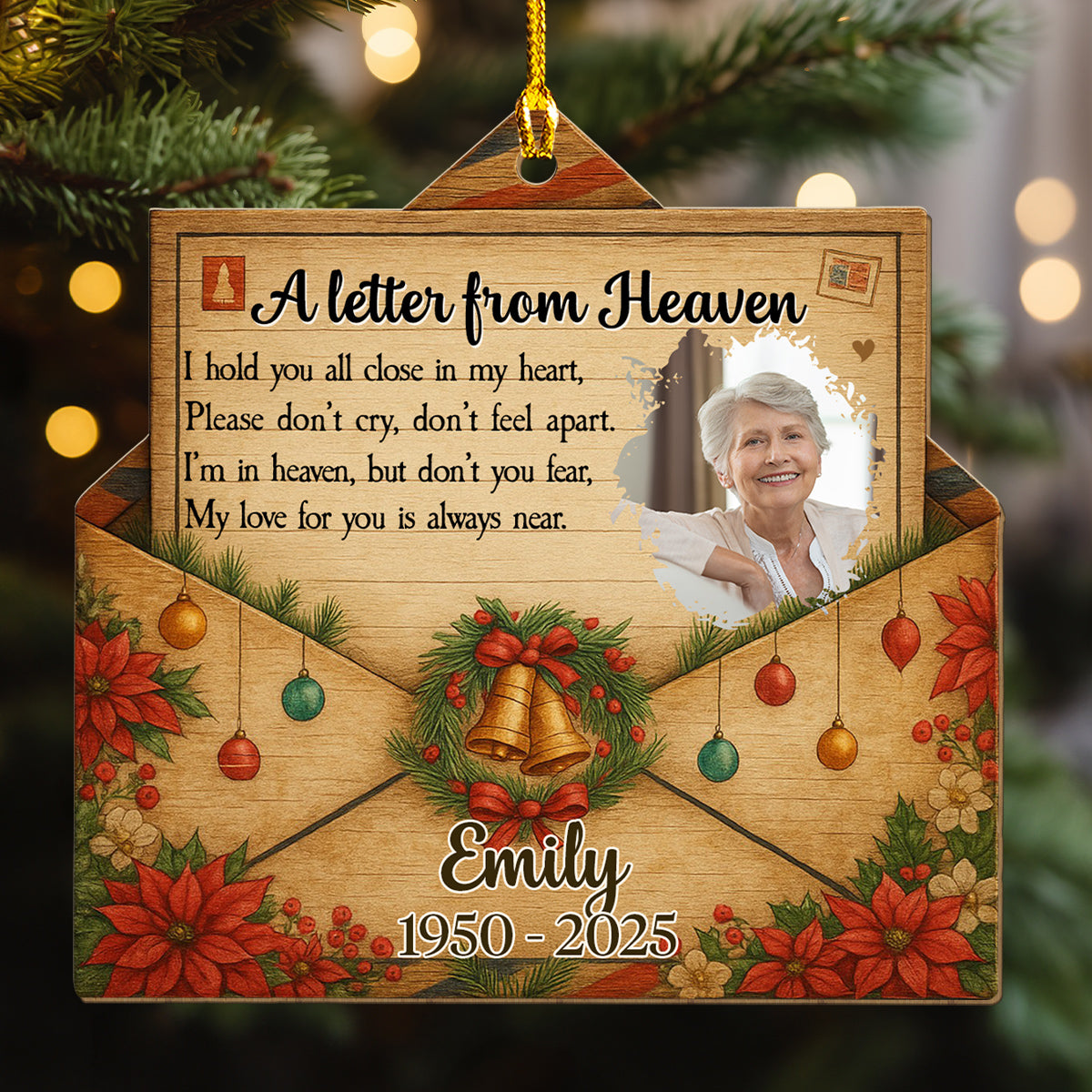 A Touch From Heaven - Personalized Custom Wood Ornament