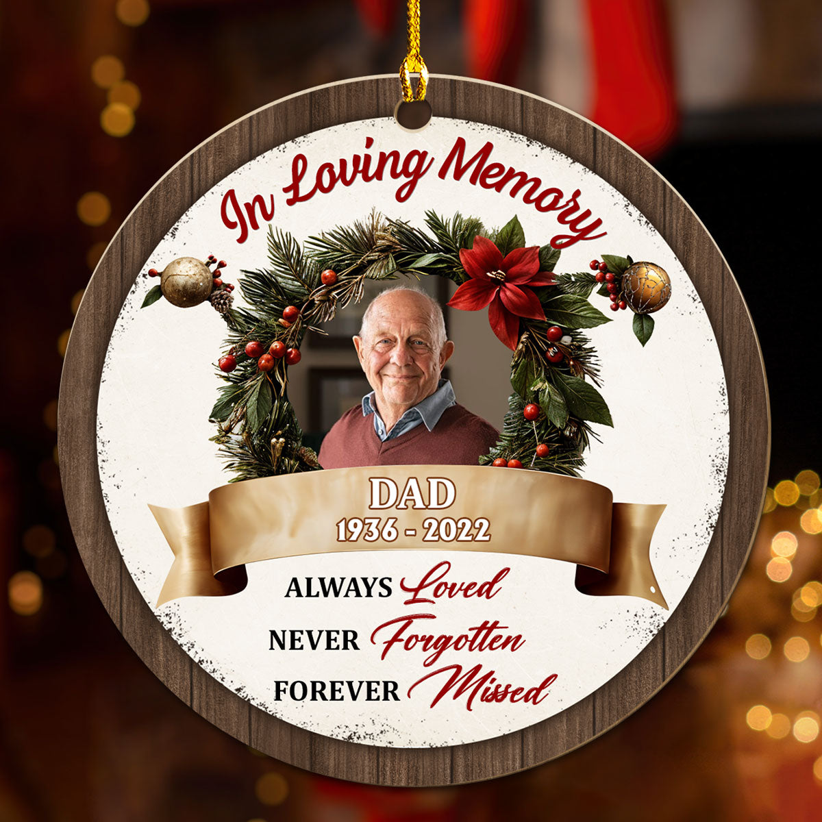 Forever Missed - Personalized Custom Wood Ornament