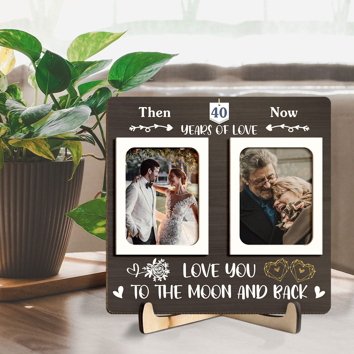 Then And Now - Personalized Custom Wooden Plaque