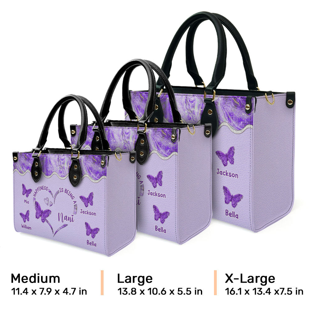 Happiness Is Being - Personalized Custom Leather Bag