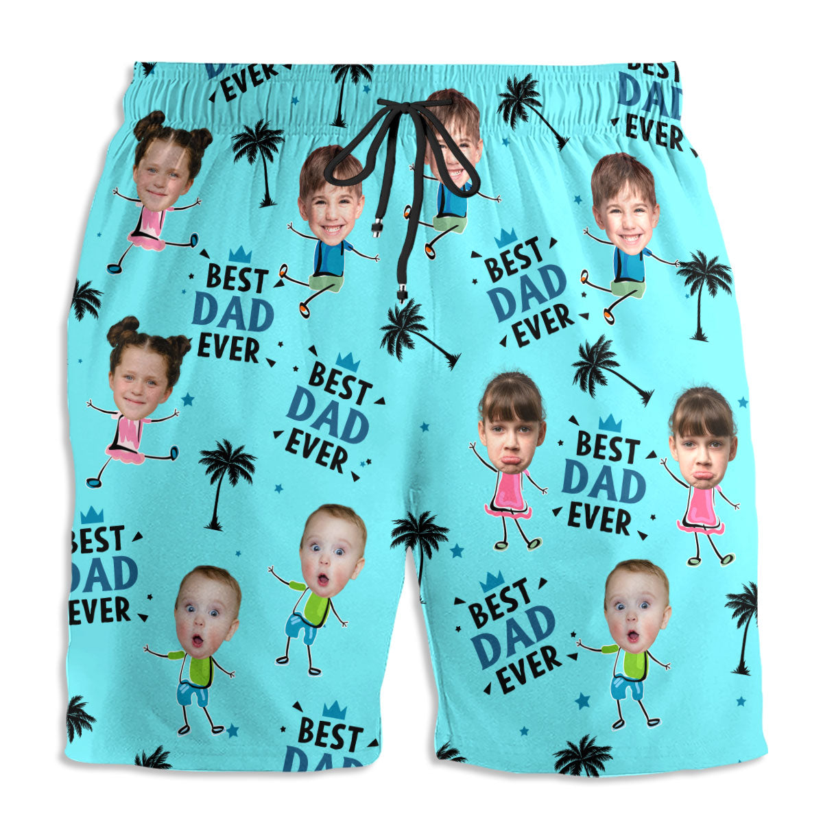 Best Dad Ever Summer Vibe - Personalized Custom Beach Shorts