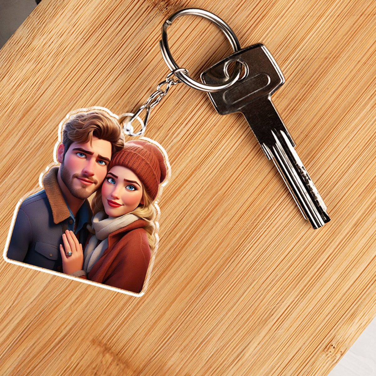 Animated Couple Keychain - Personalized Custom Acrylic Keychain