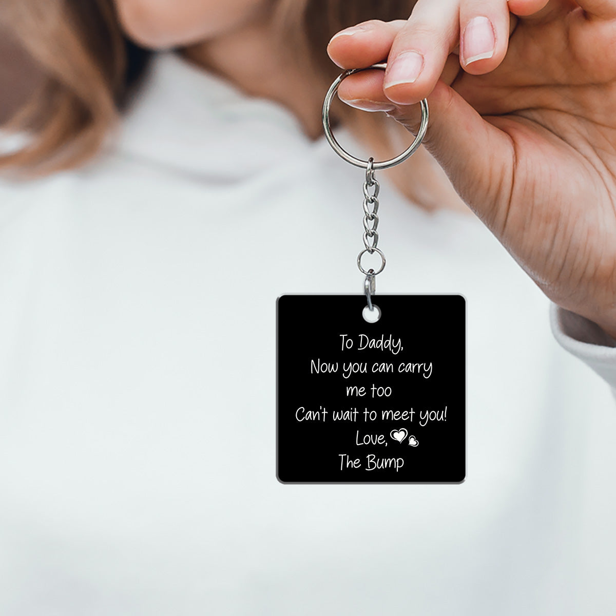 To Daddy Now You Can Carry Me Too - Personalized Custom Acrylic Keychain