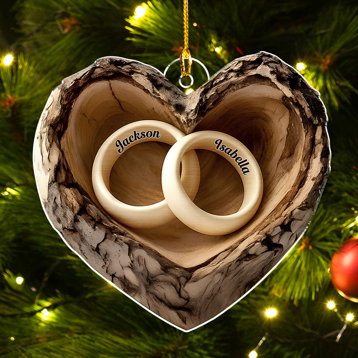 Carved In Love - Personalized Custom Acrylic Ornament
