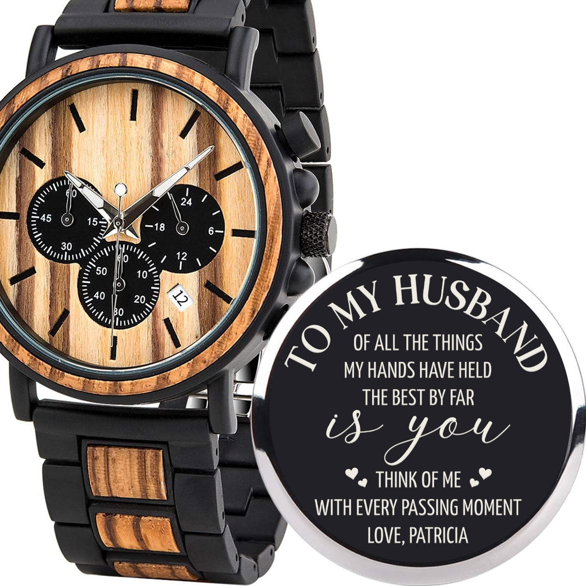 To My Husband - Personalized Engraved Wooden Watches GP009