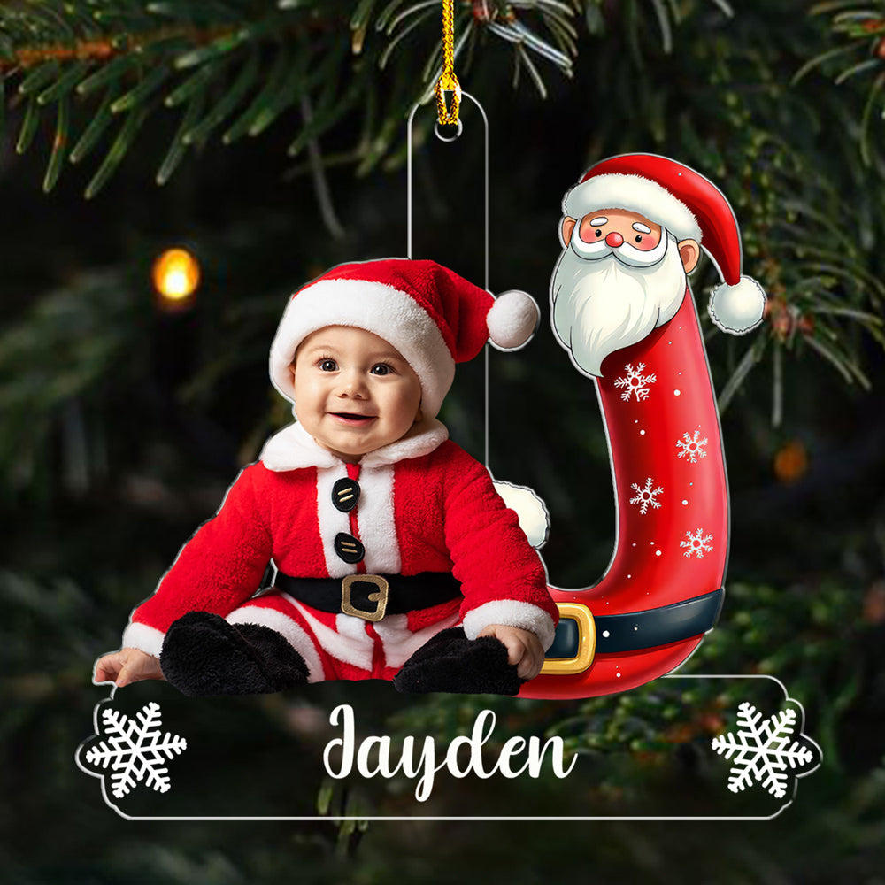 Snowman Christmas Photo - Personalized Custom Acrylic Ornament