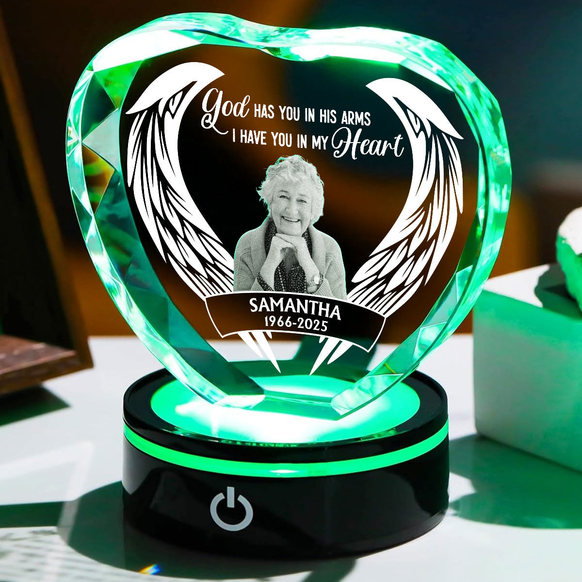 In My Heart Forever - Personalized Custom Crystal Led Light
