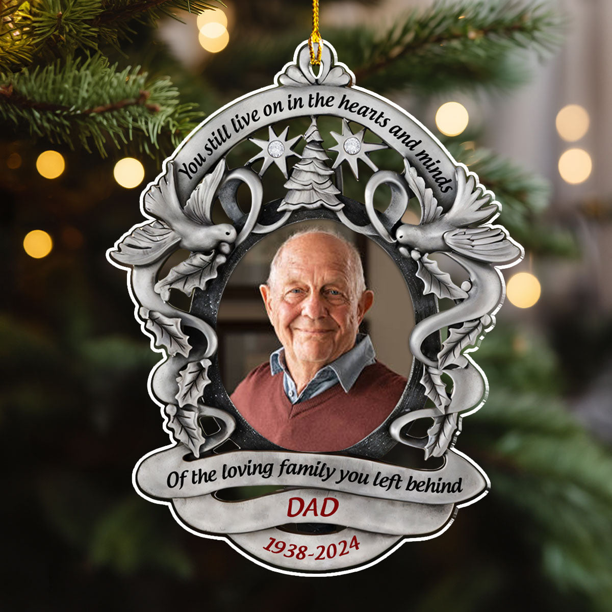 There Is A Little Bit Of Heaven In Our Home - Personalized Custom Acrylic Ornament