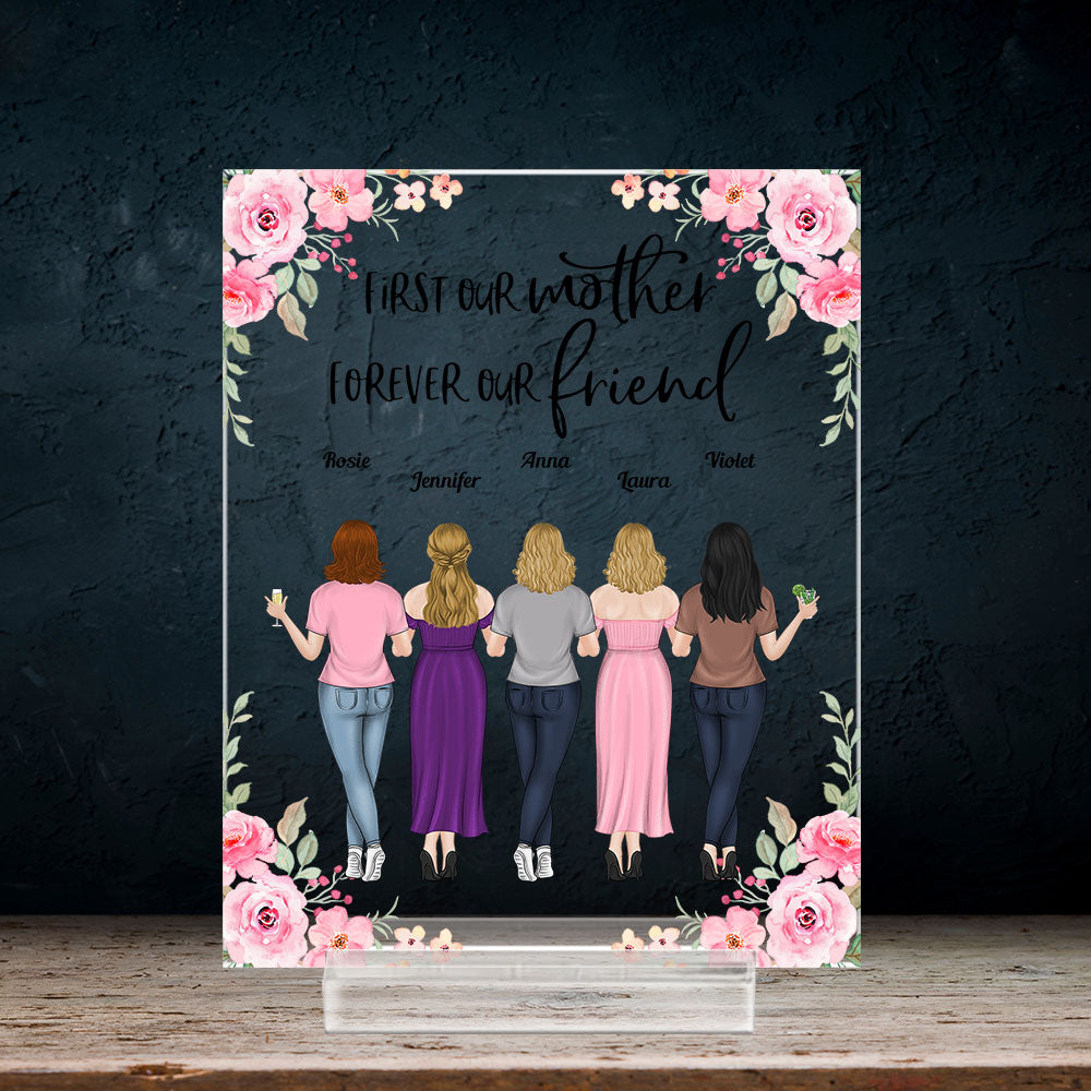 Mother And Daughter From The Star - Personalized Custom Acrylic Plaque With Base