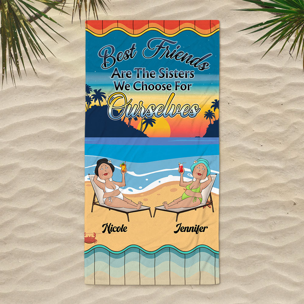 Besties For The Resties - Personalized Custom Beach Towel