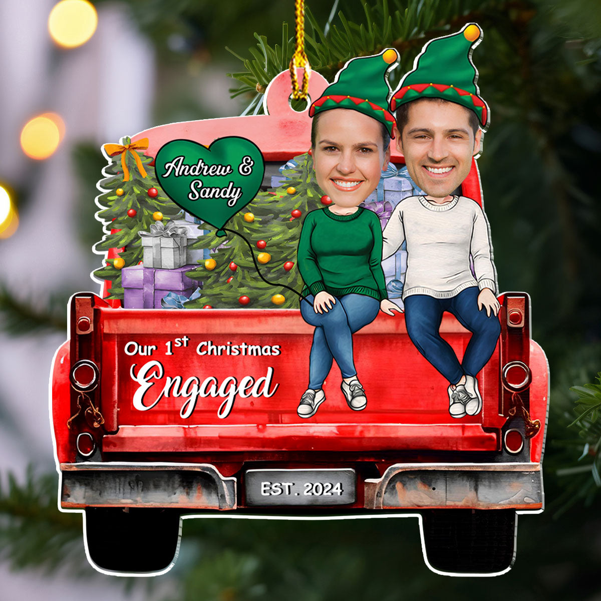Couple Photo 1st Christmas - Personalized Custom Acrylic Ornament