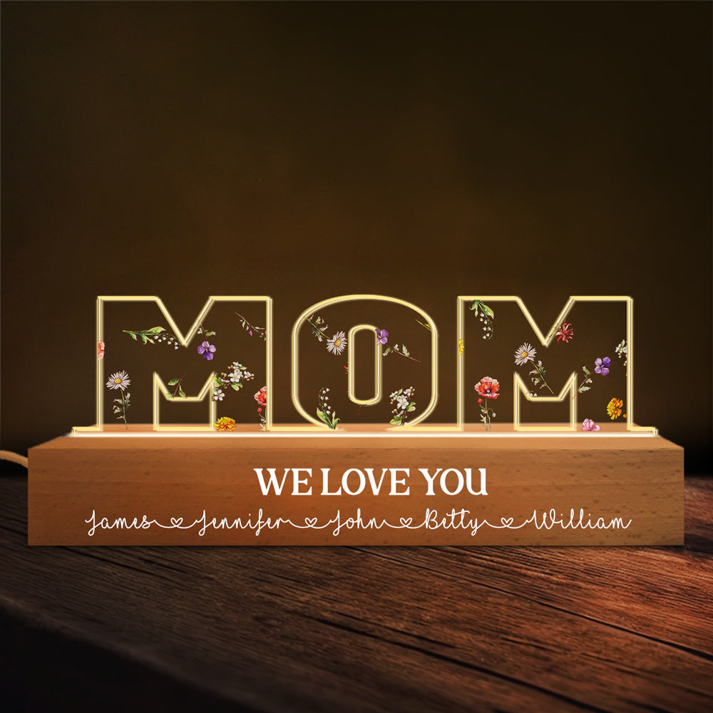 Mommy We Love You - Personalized Custom Acrylic Letters 3D LED Night Light