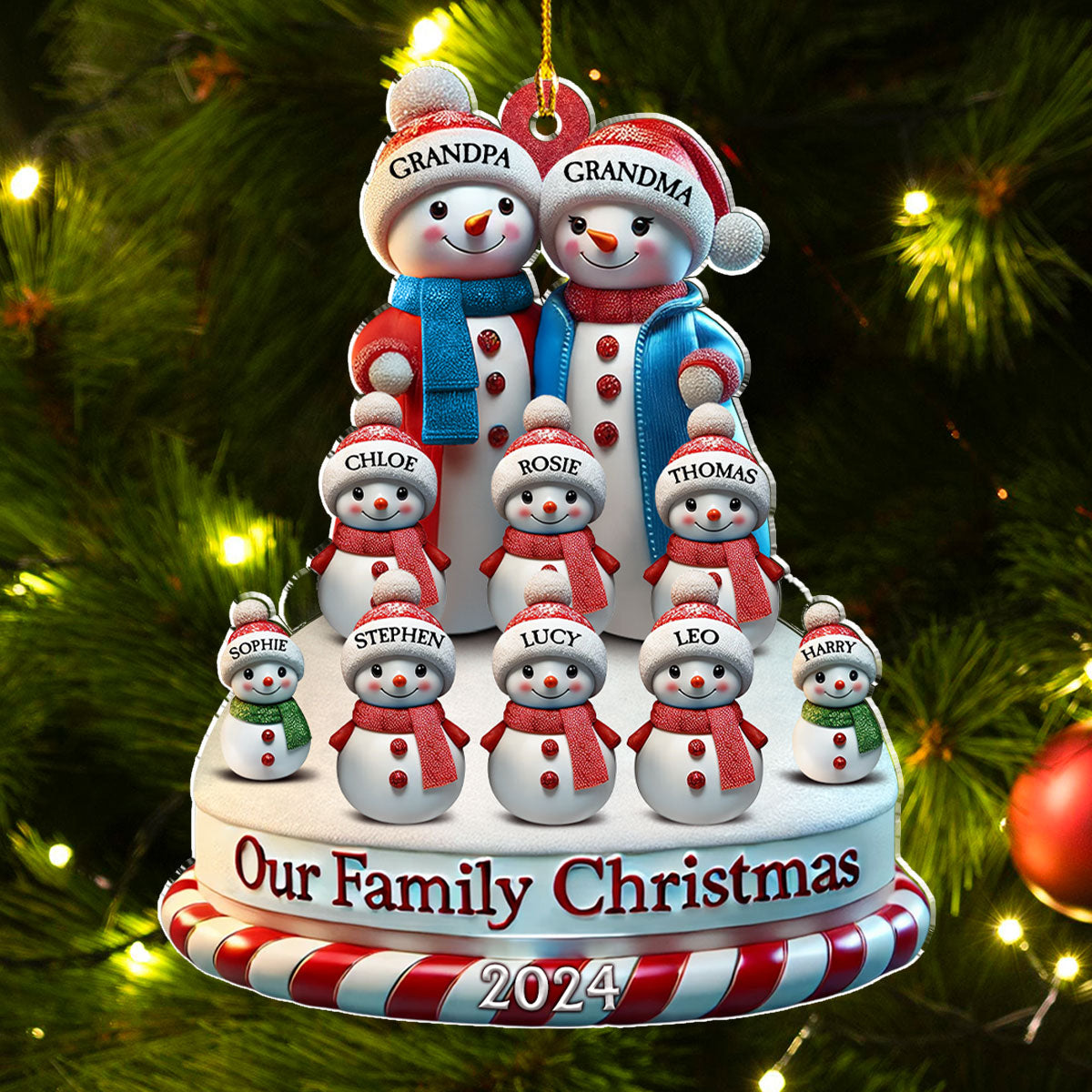 Our Christmas Family - Personalized Custom Acrylic Ornament
