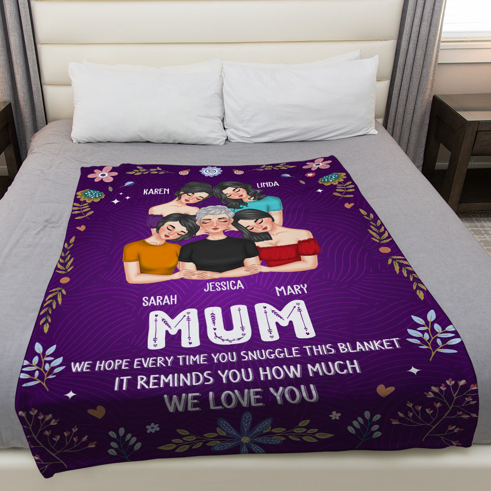 A Hug From Daughters To Mom - Personalized Custom Fleece Blanket
