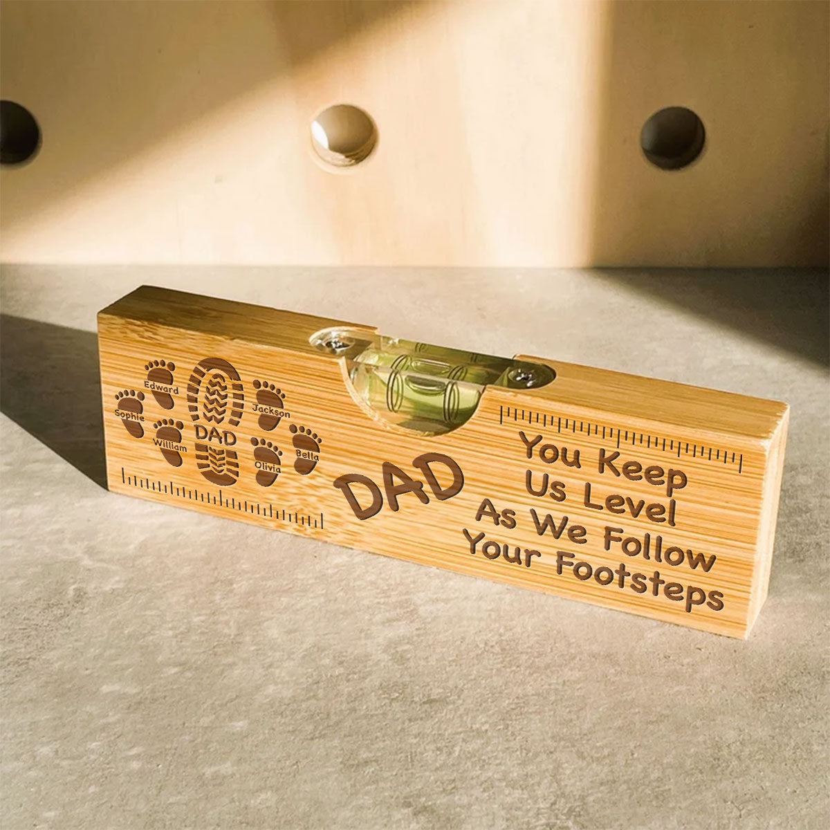 Dad You Keep Me Level - Personalized Custom Engraved Wooden Spirit Level Bottle Opener