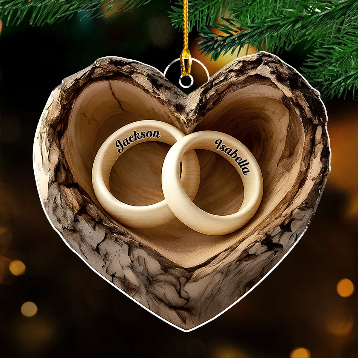 Carved In Love - Personalized Custom Acrylic Ornament
