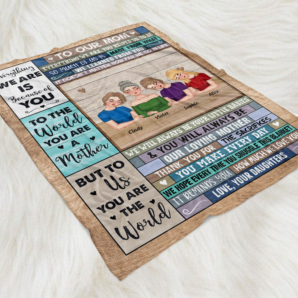To Me You Are The World - Personalized Custom Fleece Blanket